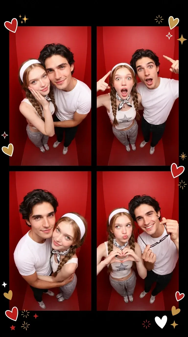 Red photo booth